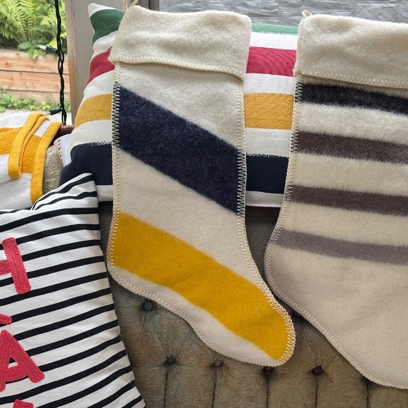 100% WOOL HBC STERLING STRIPES Christmas Stocking. Like NEW! - Picture 7 of 7